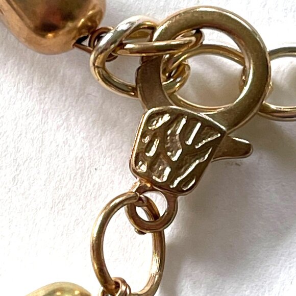 Chunky Statement 20" Necklace With Brown Beads & Gold Accents - Picture 3 of 3